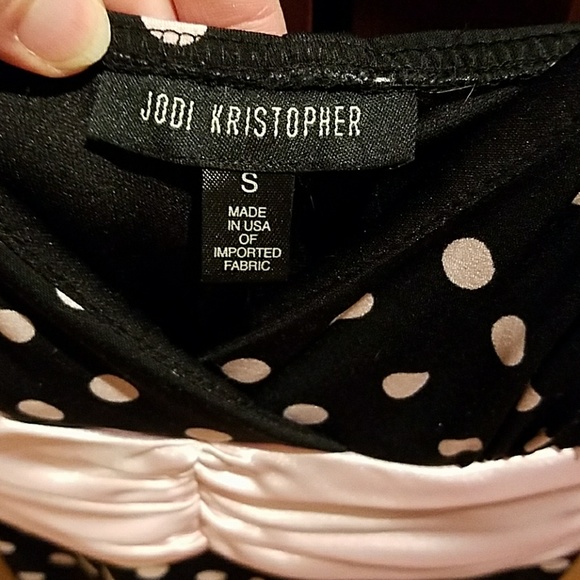 Cute Dress! Black w/Pink Polka Dots - Picture 5 of 6